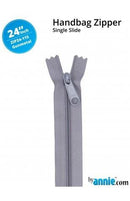 24" Single Slide Zipper - Gunmetal - Fabric Bash