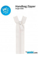 24" Single Slide Zipper - Ivory - Fabric Bash