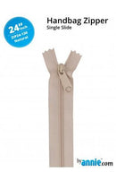 24" Single Slide Zipper - Natural - Fabric Bash