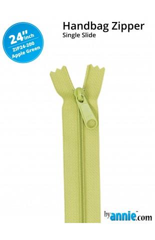 24" Single Slide Zipper - Apple Green