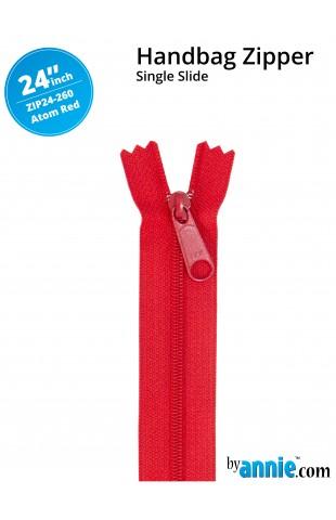 24" Single Slide Zipper - Atom Red