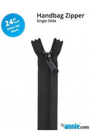 24" Single Slide Zipper - Black