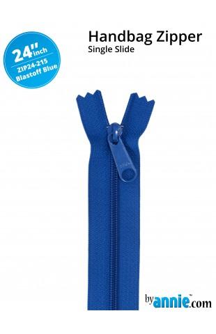 24" Single Slide Zipper - Blastoff Blue