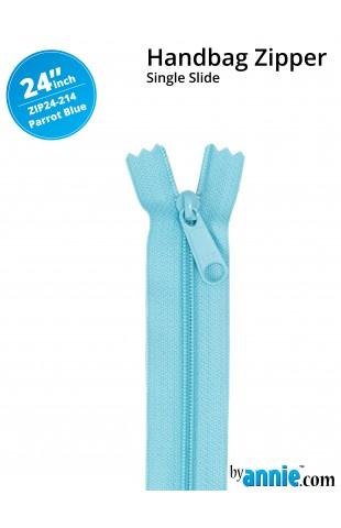 24" Single Slide Zipper - Parrot Blue