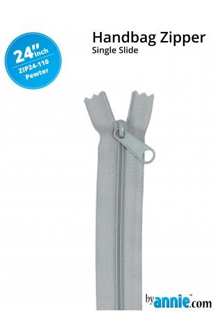 24" Single Slide Zipper - Pewter