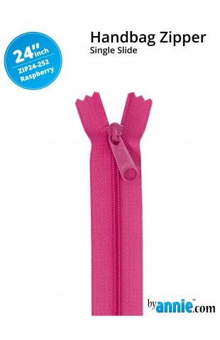24" Single Slide Zipper - Raspberry