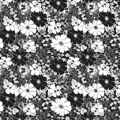 Floral 2877-19 Black/White || Black Tie 2