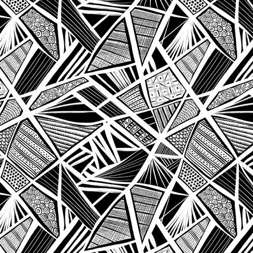 Geometric 2878-19 Black/White || Black Tie 2