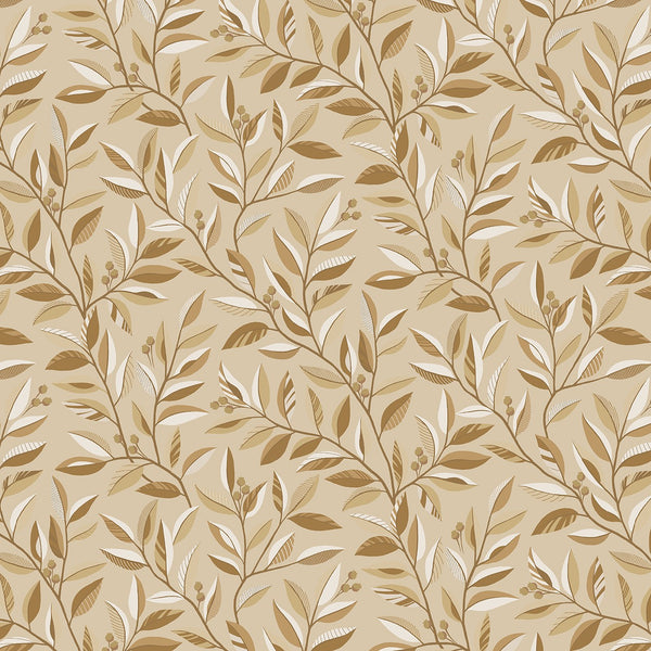 Henry Glass Tan Serpentine Vine 118 Inch Quilt Back 2935W-33