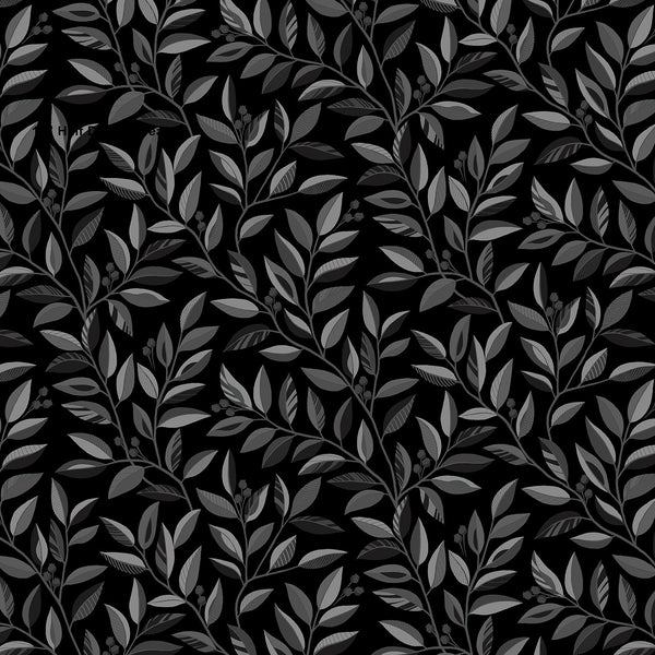 Henry Glass Black Serpentine Vine 118 Inch Quilt Back 2935W-99