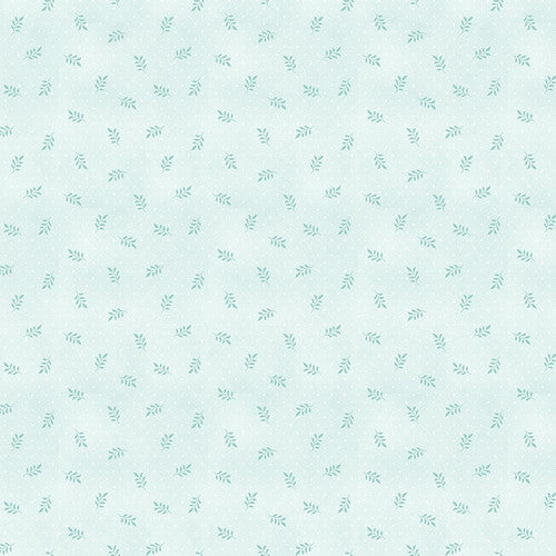 Dots and Leaves 2973-17 Spa Blue || Dorothy Jean's Flower Garden