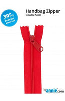 30" Double Slide Zipper - Atom Red - Fabric Bash