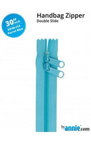 30" Double Slide Zipper - Parrot Blue - Fabric Bash