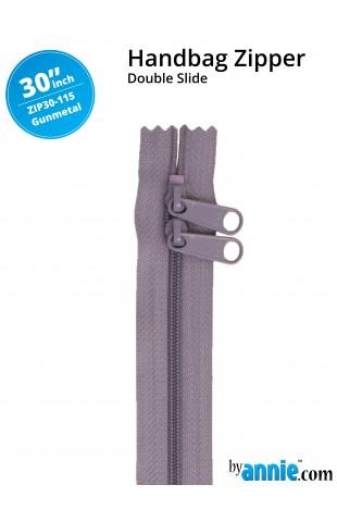30" Double Slide Zipper - Gunmetal