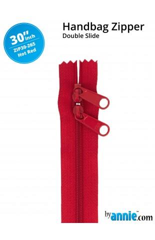 30" Double Slide Zipper - Hot Red