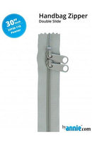 30" Double Slide Zipper - Pewter