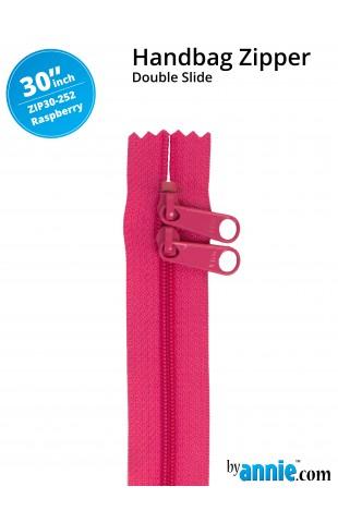 30" Double Slide Zipper - Raspberry