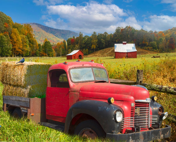 Vintage Truck Farm Digitally Printed Panel 36in