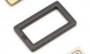 BLACK METAL 1" RECTANGLE RING - FLAT, SET OF TWO