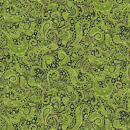 Green Bubble Paisley w/Metalli