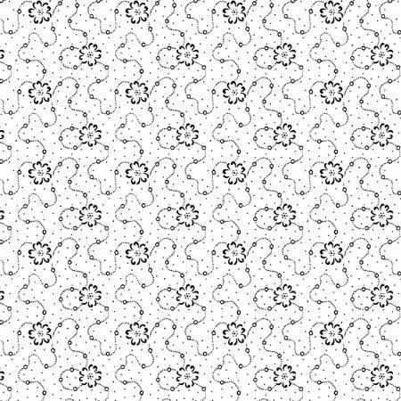 White/Black Chantilly Floral - Fabric Bash