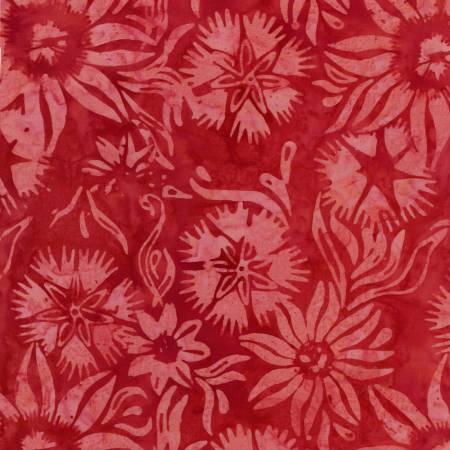 Red Scheming Florals Batik - Fabric Bash