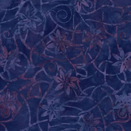Purple Rustic Blooms Batik - Fabric Bash