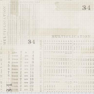 Multiplication Table - Parchment || Monochrome