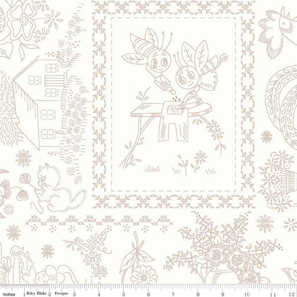 Granny Chic Vintage Embroidery Brown 108"