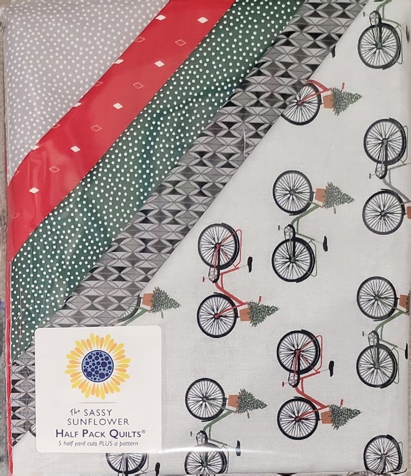 Christmas Bikes Grey Half Pack