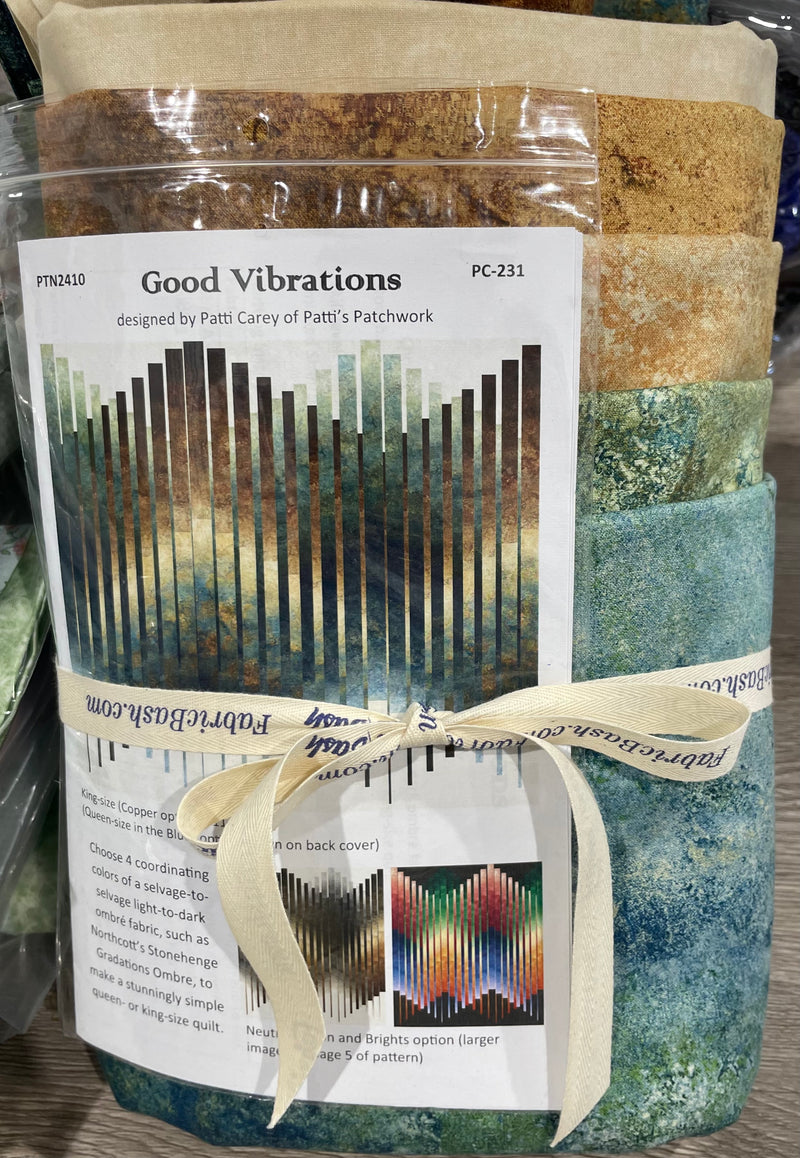 Good Vibrations Teal/Brown Quilt Kit