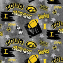 Iowa Herky Hawkeye Grey - Fabric Bash