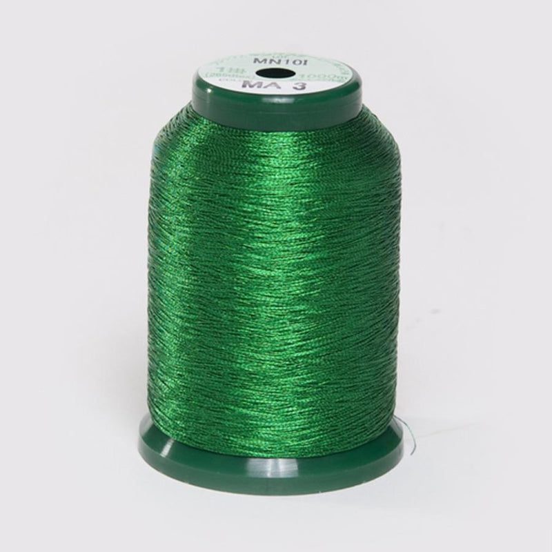 KingStar Metallic 1000 Meter Embroidery Thread - Green (MA3)