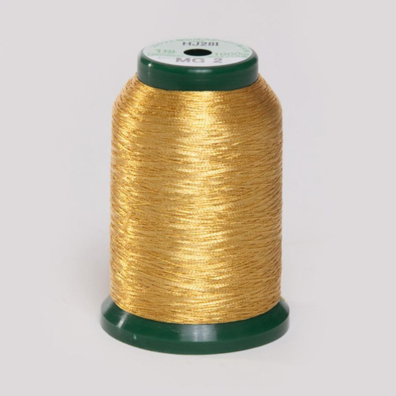 KingStar Metallic 1000 Meter Embroidery Thread - Gold 2 (MG2)