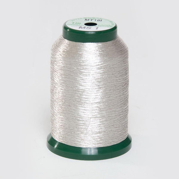 KingStar Metallic 1000 Meter Embroidery Thread - Silver (MS1)