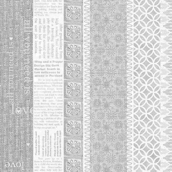 Newspaper Pattern Love Strip Grey