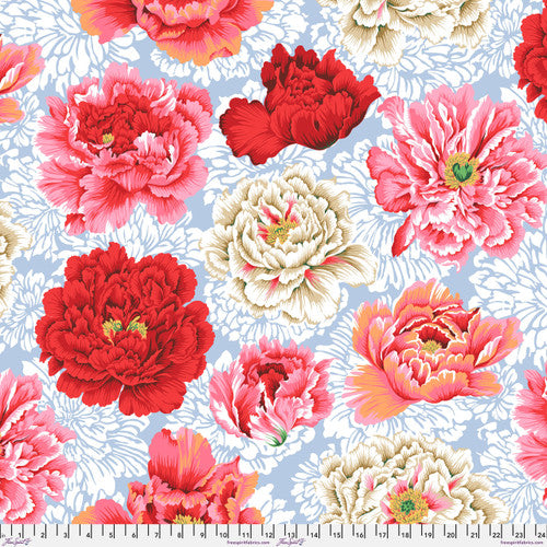 Brocade Peony 108" - Natural || Kaffe Fassett Collective Quilt Backs