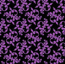 STEAMPUNK STITCHERY - SCROLL PURPLE ON BLACK