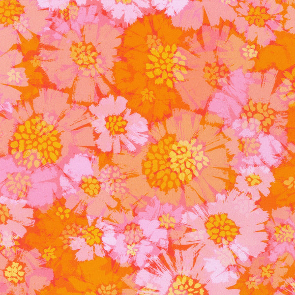 Color Wheel by Robert Kaufman Daisies Pink Nectar WELD-21614-318