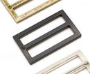BLACK METAL 1½" SLIDER - WIDEMOUTH, FLAT, SET OF TWO - Fabric Bash