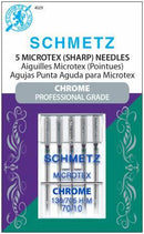 Chrome Microtex Schmetz Needle 5 ct, Size 70/10 - Fabric Bash