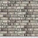 Subway Signs - Charcoal - Fabric Bash